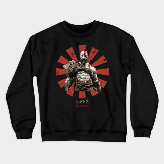 Kratos Retro Japanese God Of War Crewneck Sweatshirt by Nova5